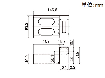 32プラコン受け金具 ワイド EF-2066DW
